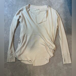 We The Free Women's Beige Pink Long Sleeve Top